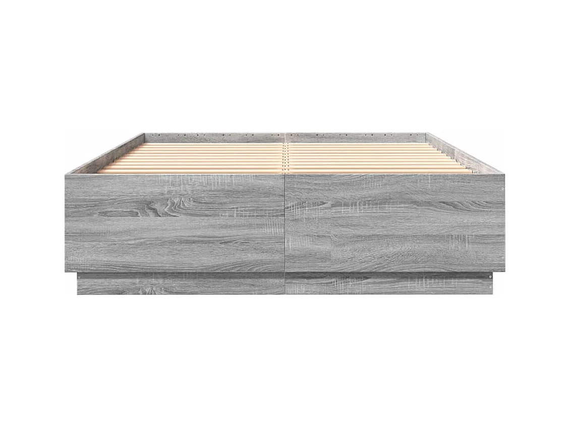 Cadre de lit sonoma gris 160x200 bois d'ingénierie