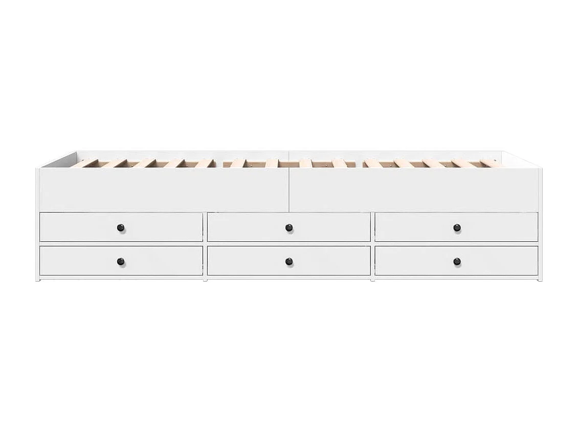 Lit de jour avec tiroirs blanc 75x190 bois d'ingénierie