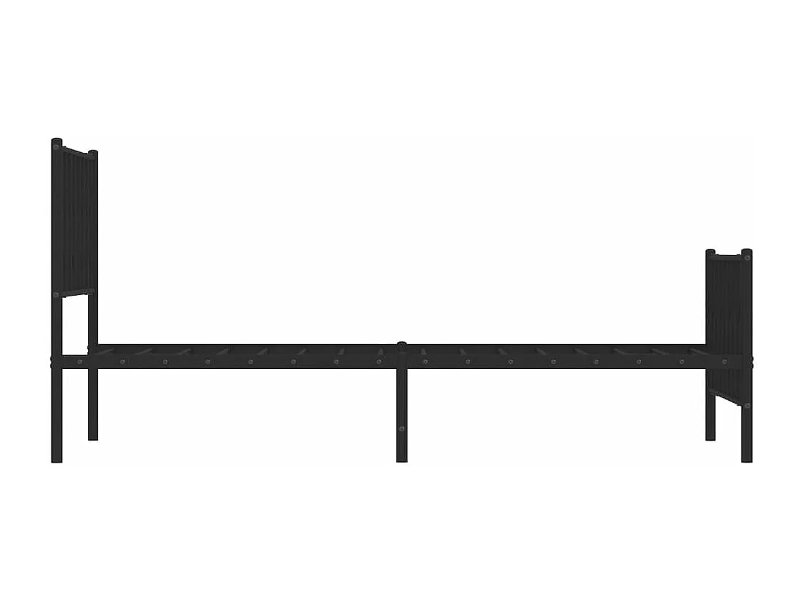 Cadre de lit métal avec tête de lit-pied de lit noir 100x200