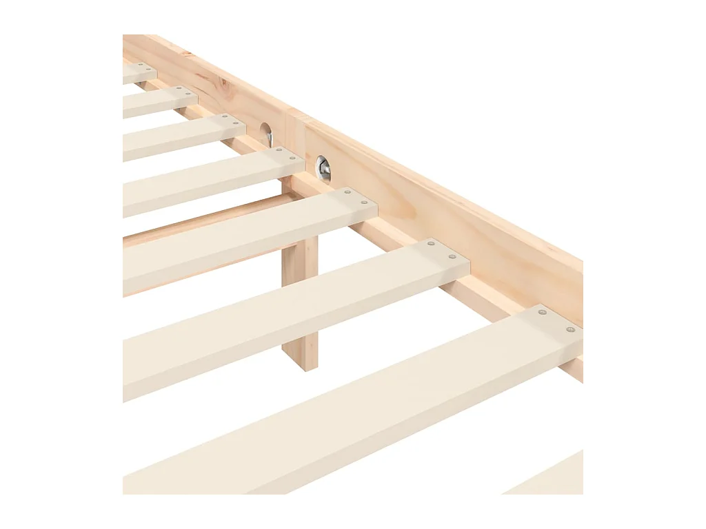 Bedframe met hoofdbord massief hout 140x190 cm
