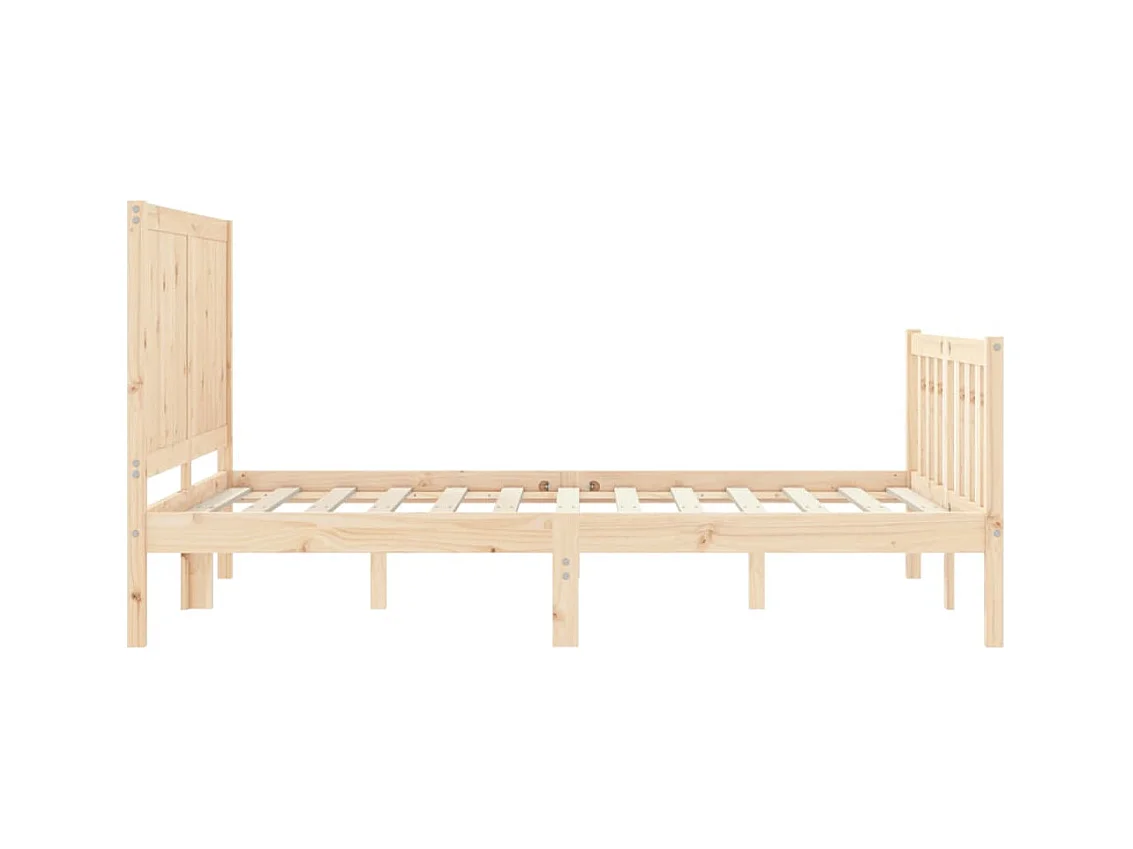 Bedframe met hoofdbord massief hout 140x190 cm