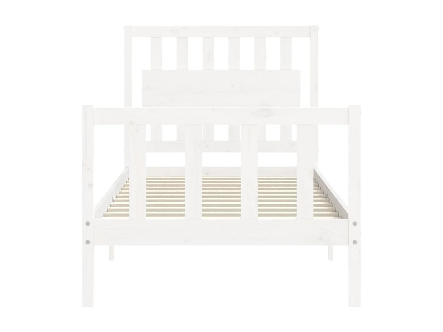 Cadre de lit avec tête de lit blanc simple bois massif