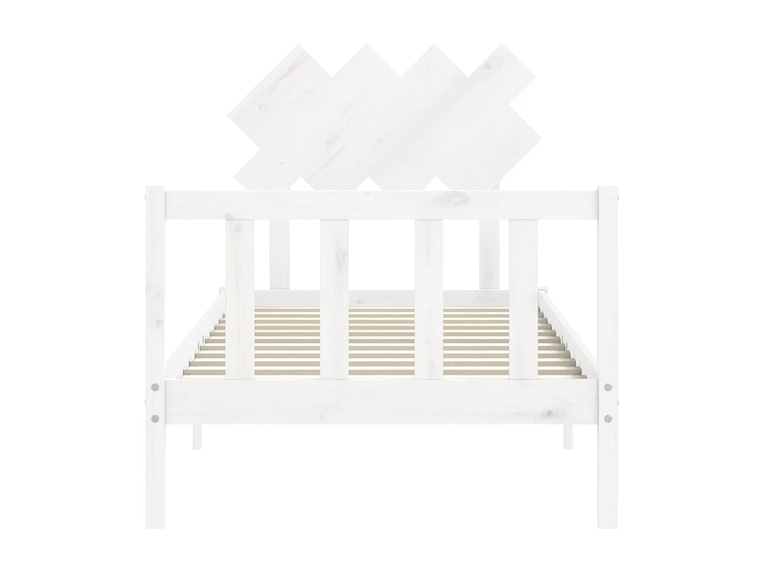 Cadre de lit avec tête de lit blanc 90x200 bois massif