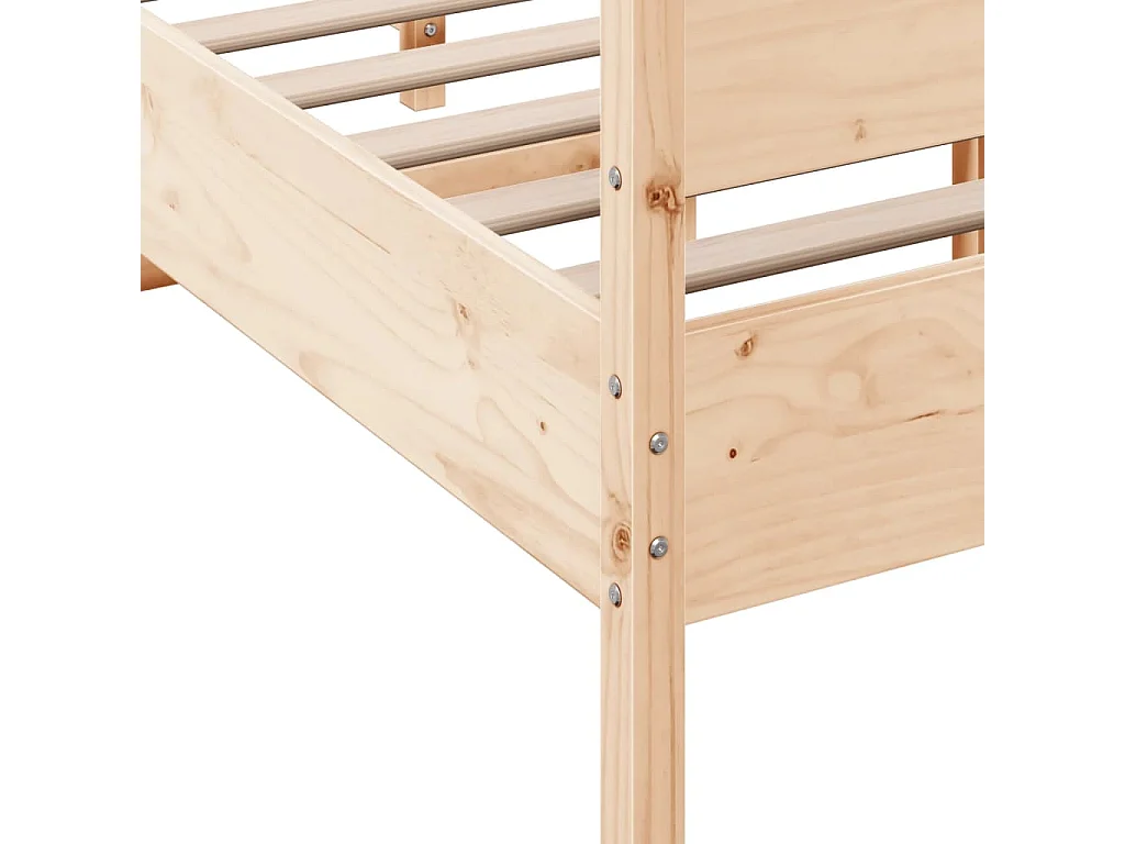 Cadre de lit avec tête de lit 120x200 bois de pin massif