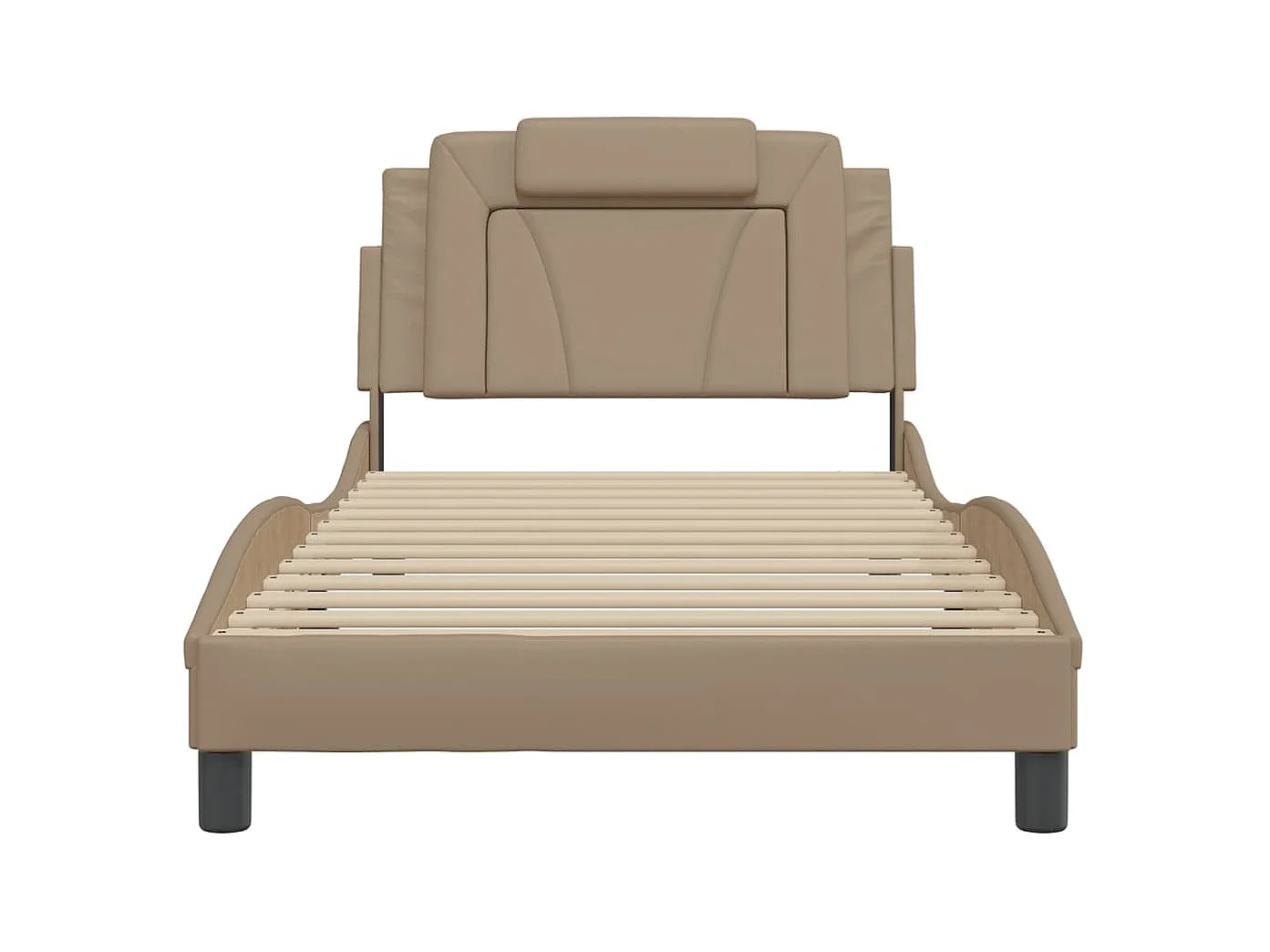 Cadre de lit avec lumières LED cappuccino 100x200 similicuir