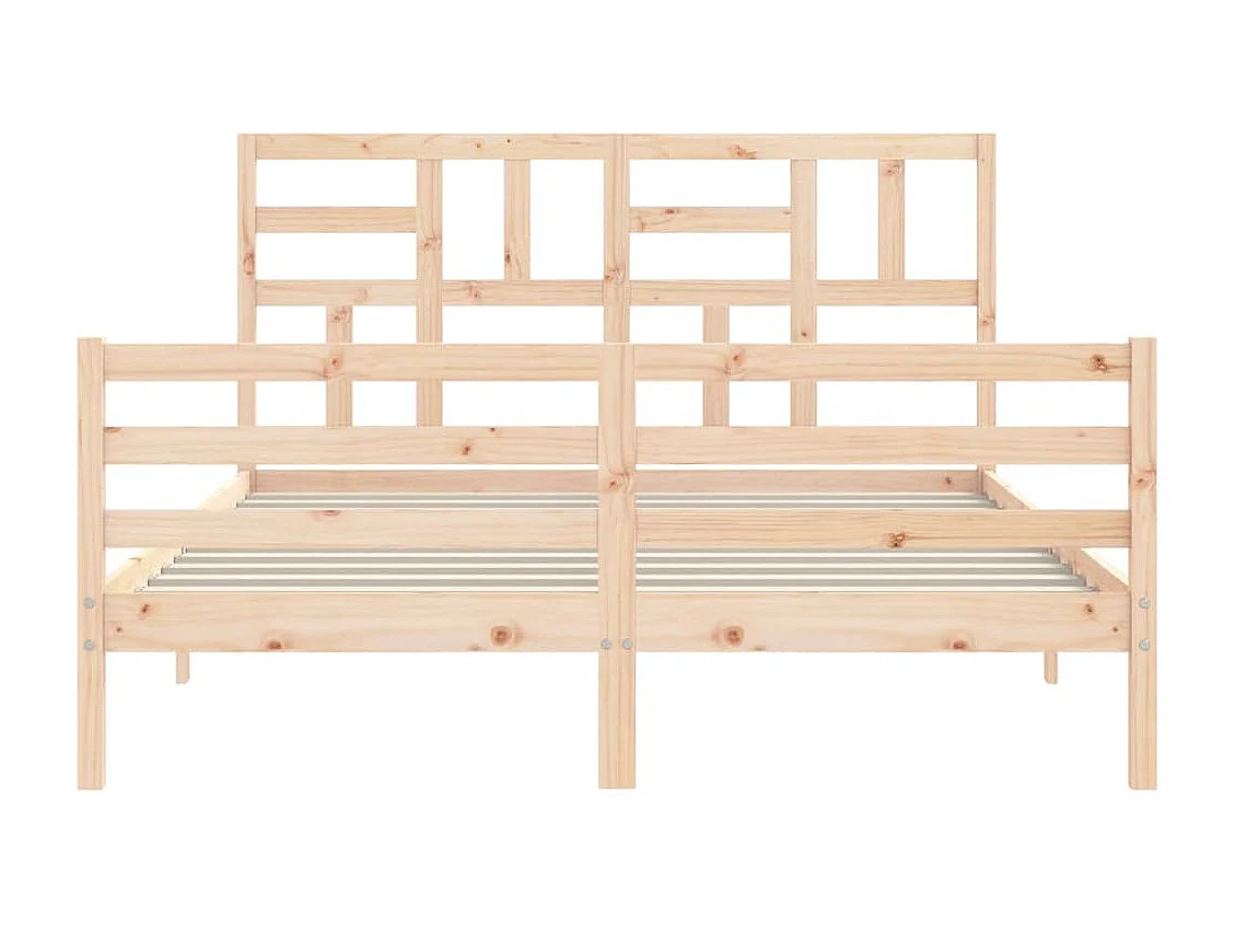 Cadre de lit avec tête de lit 160x200 bois massif