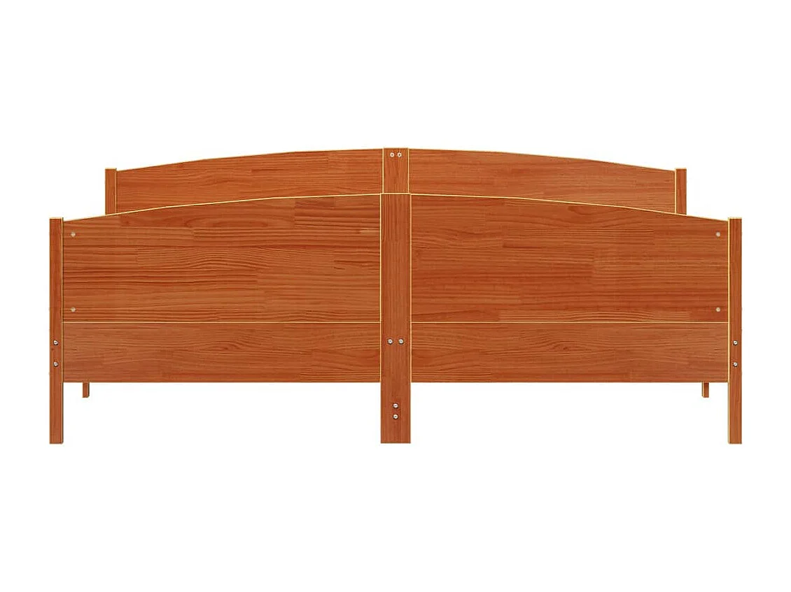 Cadre de lit et tête de lit marron 180x200 bois de pin