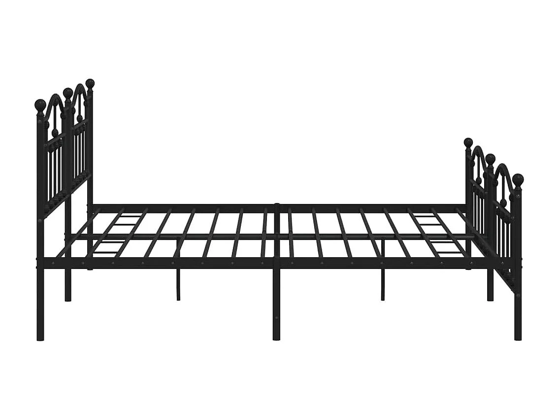 Cadre de lit métal avec tête de lit-pied de lit noir 200x200