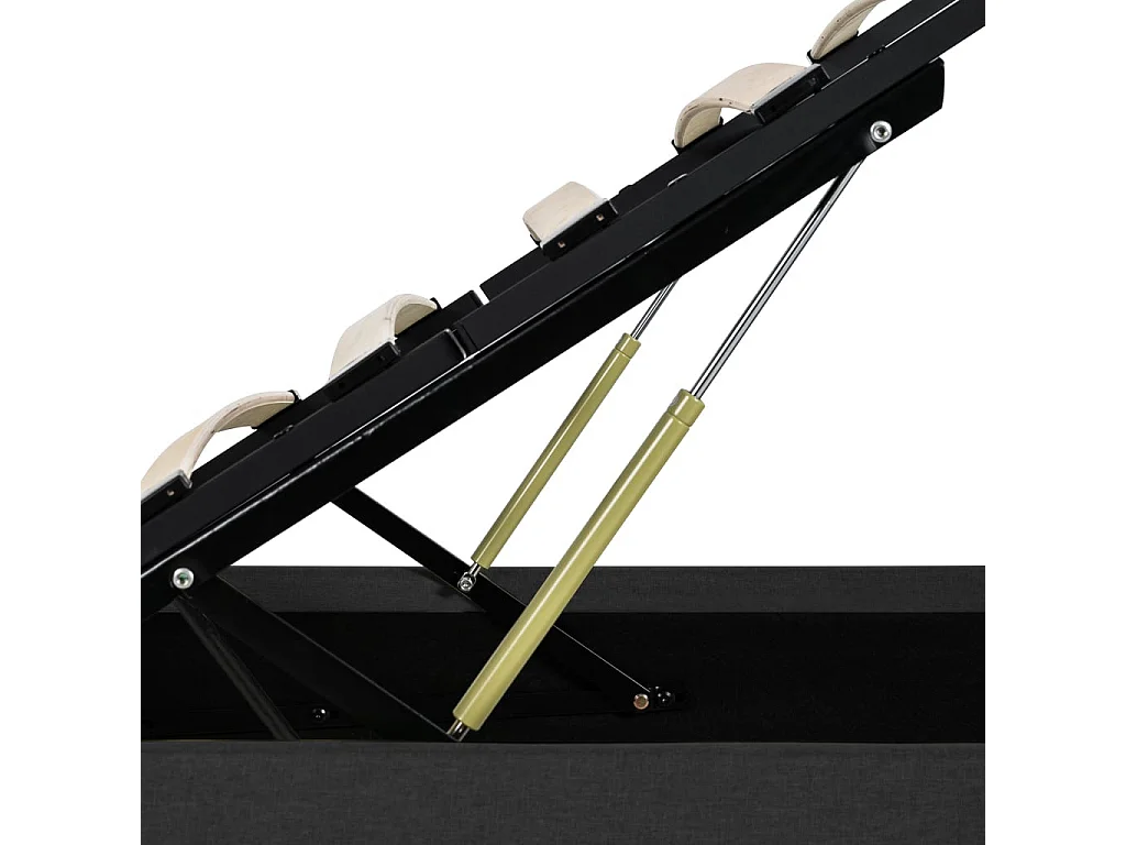 Lit à stockage hydraulique Gris foncé Tissu 160x200