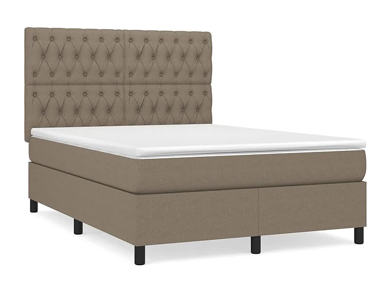 Sommier à lattes de lit avec matelas Taupe 140x190 Tissu