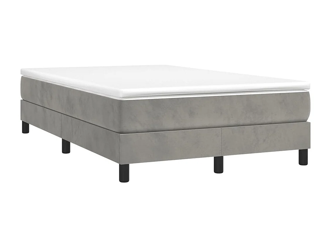 Sommier à lattes de lit et matelas gris clair 120x190 velours