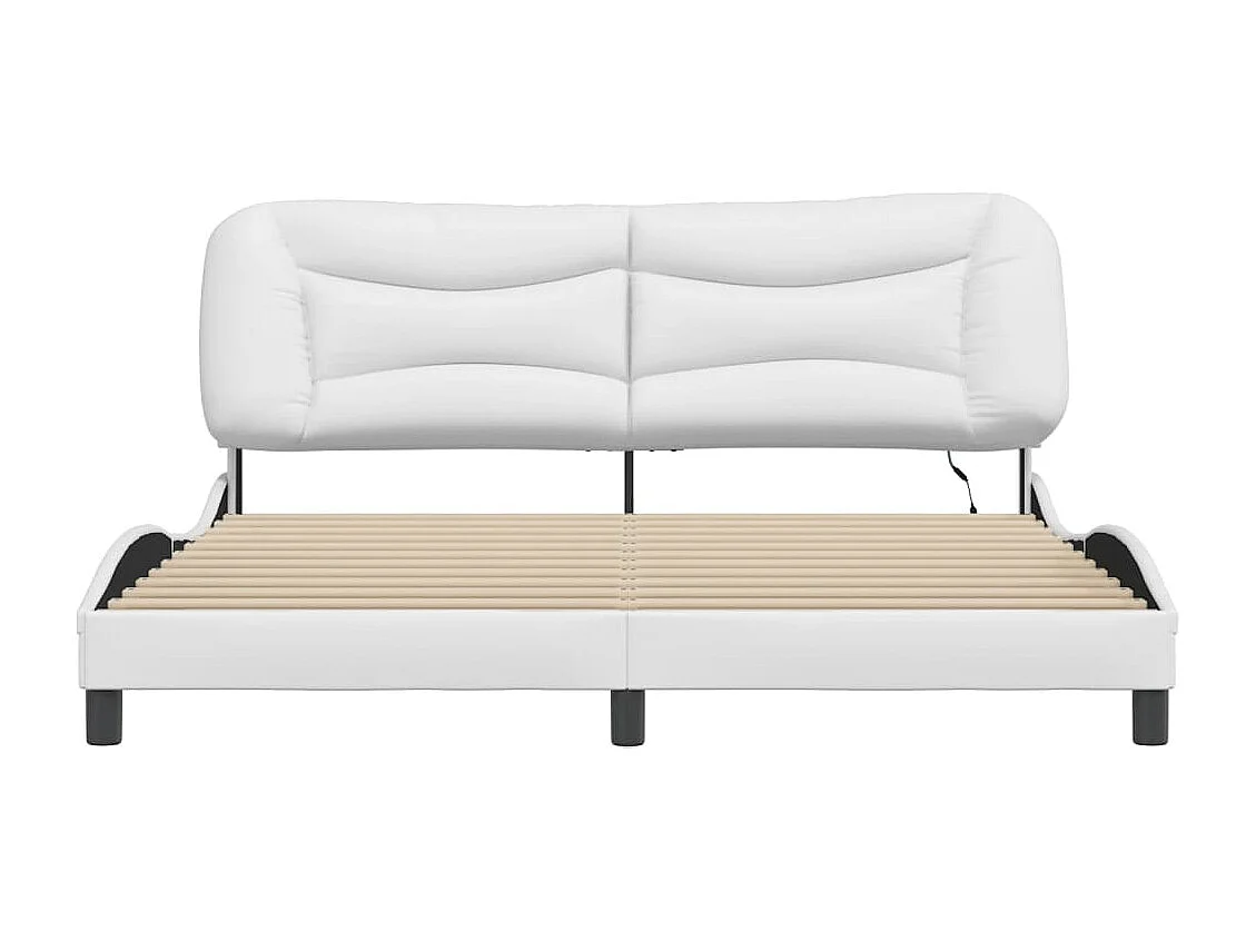 Cadre de lit avec lumières LED noir 180x200 similicuir