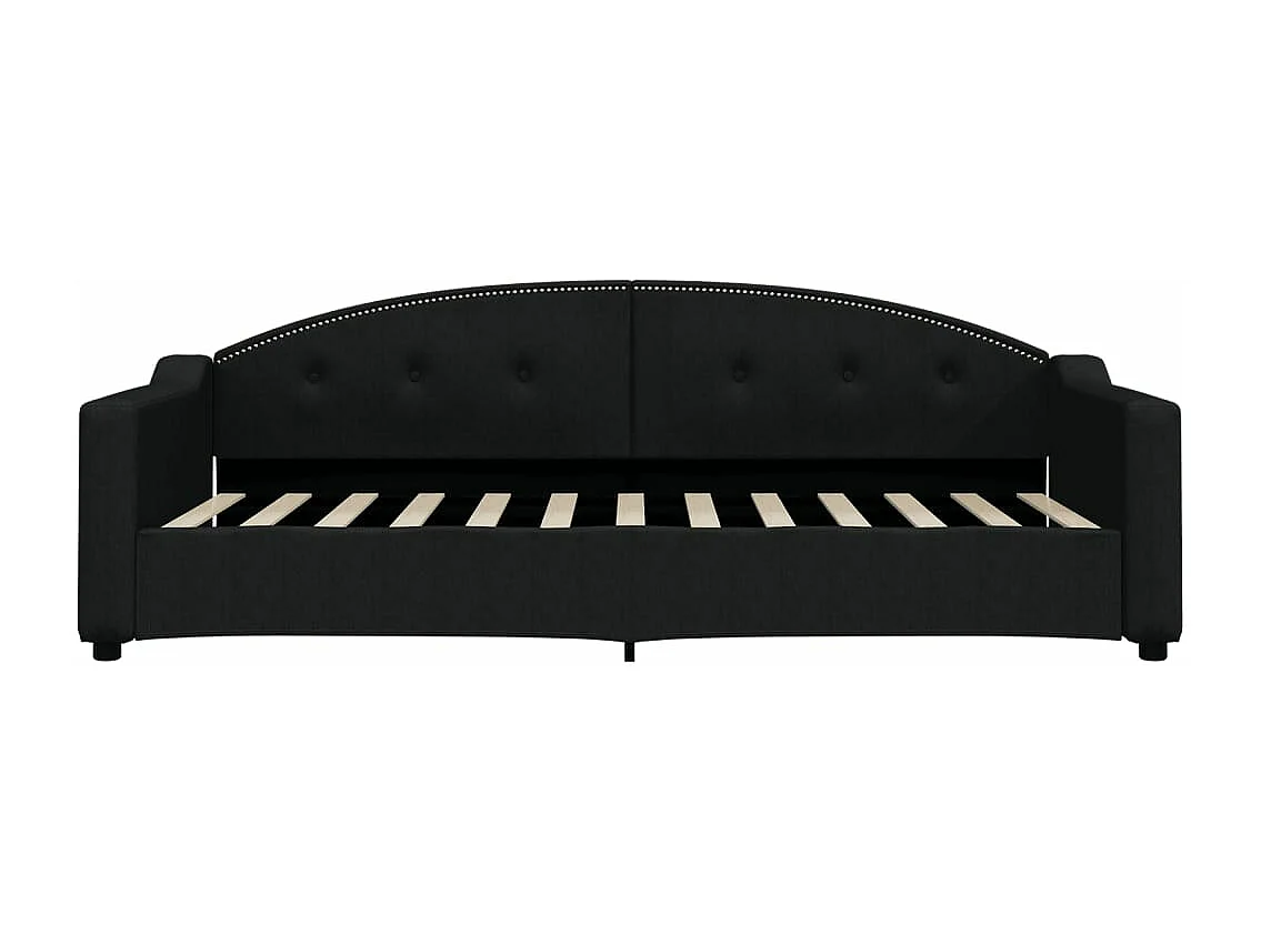 Lit de jour avec matelas noir 90x200 tissu