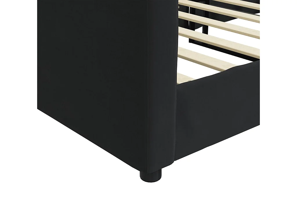 Lit de repos noir 100x200 velours