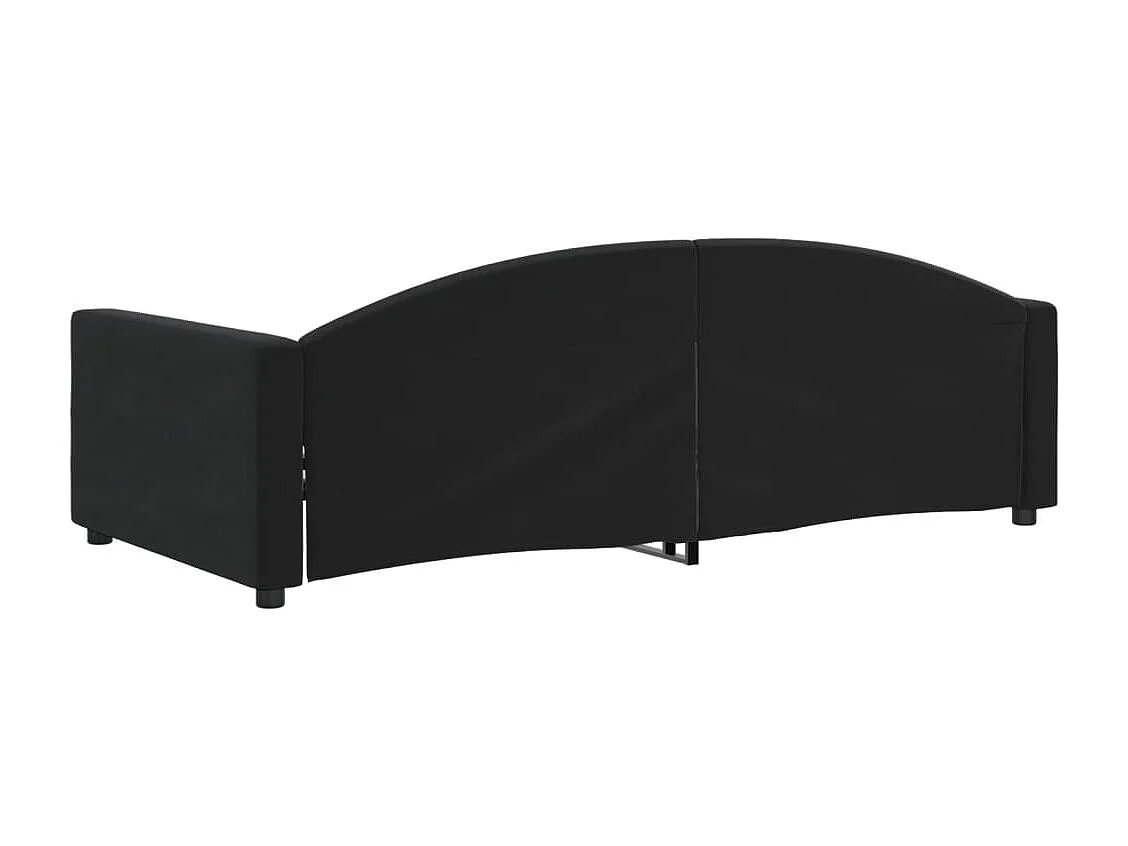 Lit de repos noir 100x200 velours