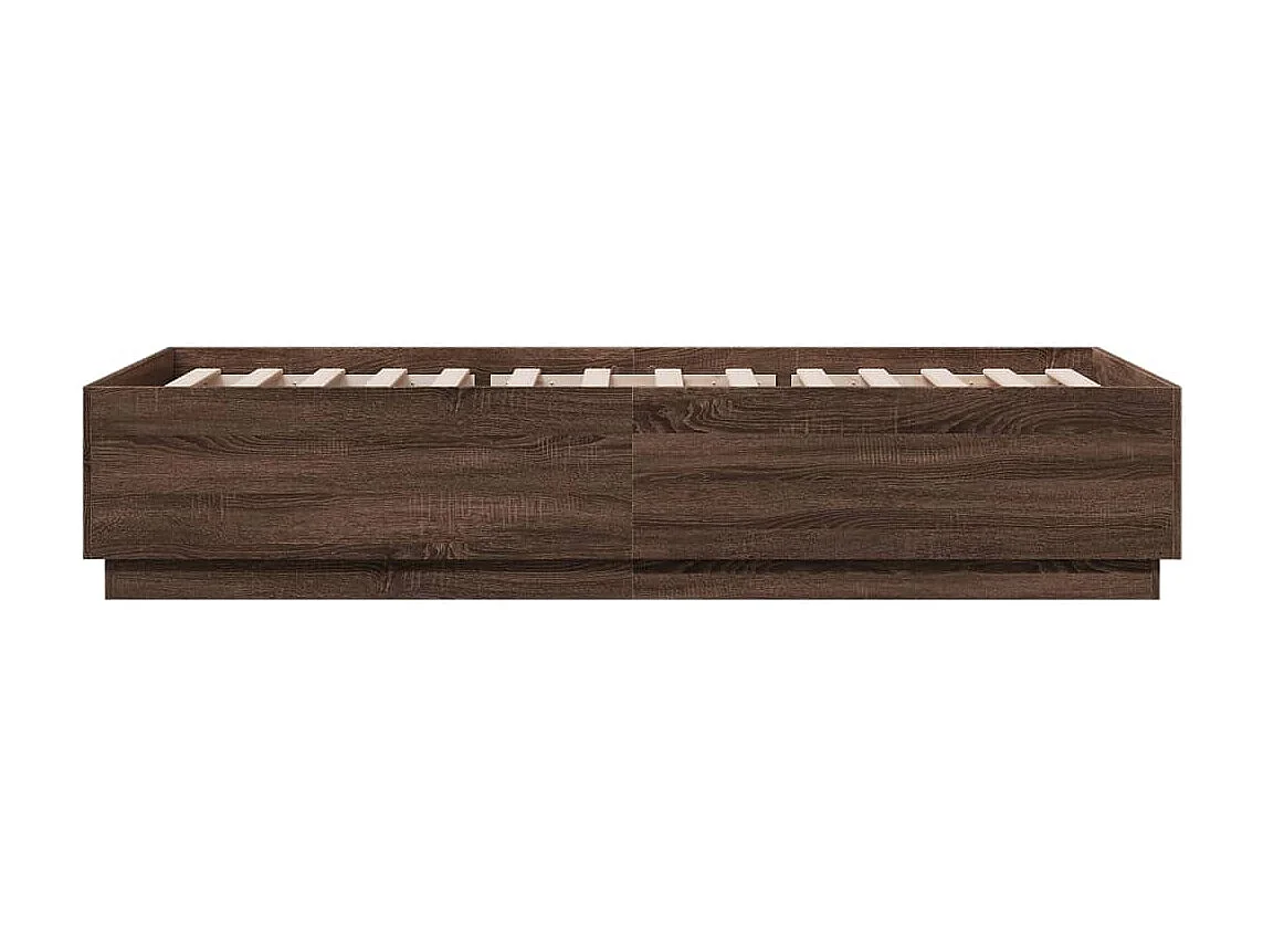 Cadre de lit chêne marron 100x200 bois d'ingénierie