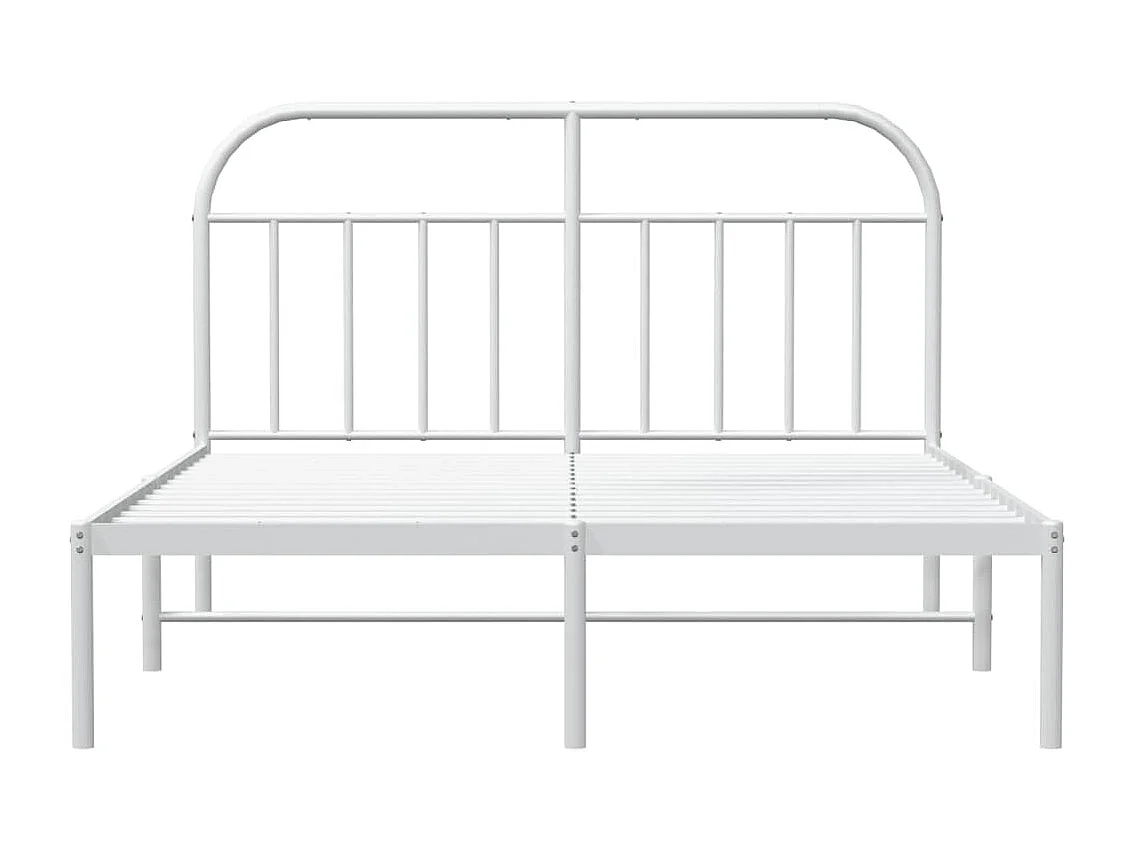 Cadre de lit métal avec tête de lit blanc 183x213