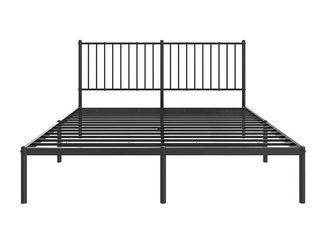 Cadre de lit métal avec tête de lit noir 160x200