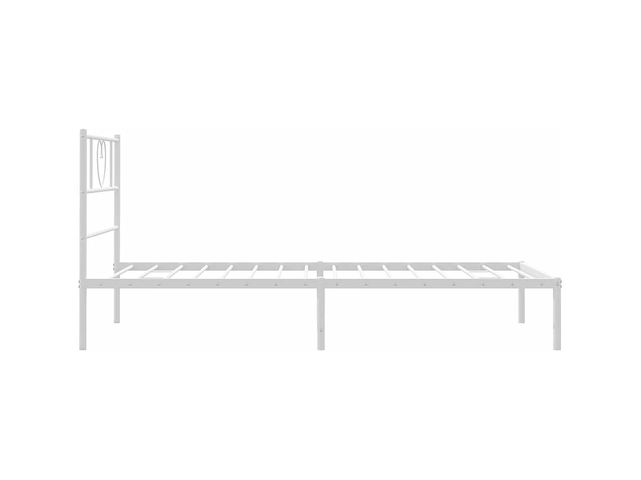 Cadre de lit métal avec tête de lit blanc 90x190