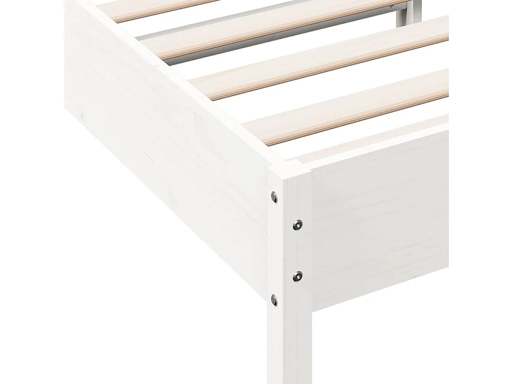 Cadre de lit Blanc 75x190 Bois de pin massif
