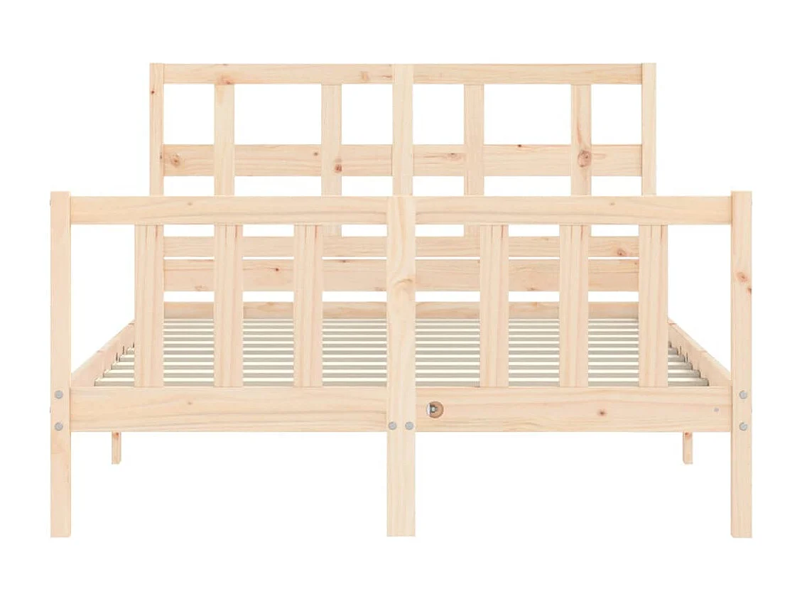 Cadre de lit avec tête de lit 120x200 bois massif
