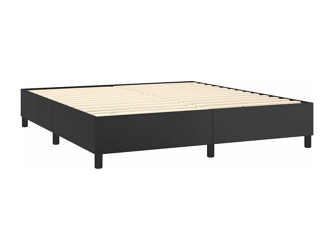 Sommier à lattes de lit matelas LED Noir 180x200 Similicuir