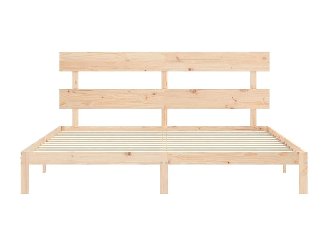 Cadre de lit avec tête de lit 200x200 bois massif