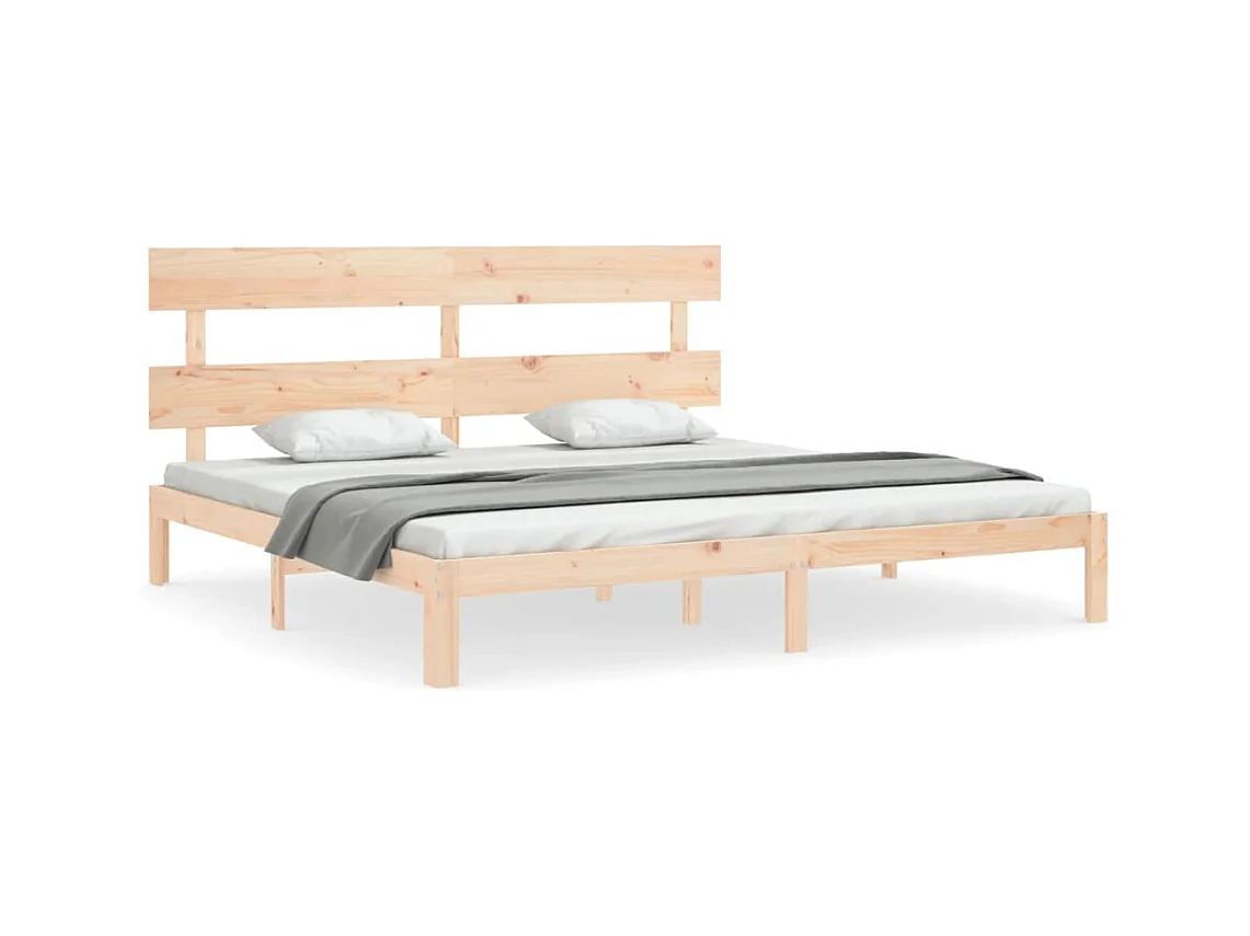 Cadre de lit avec tête de lit 200x200 bois massif