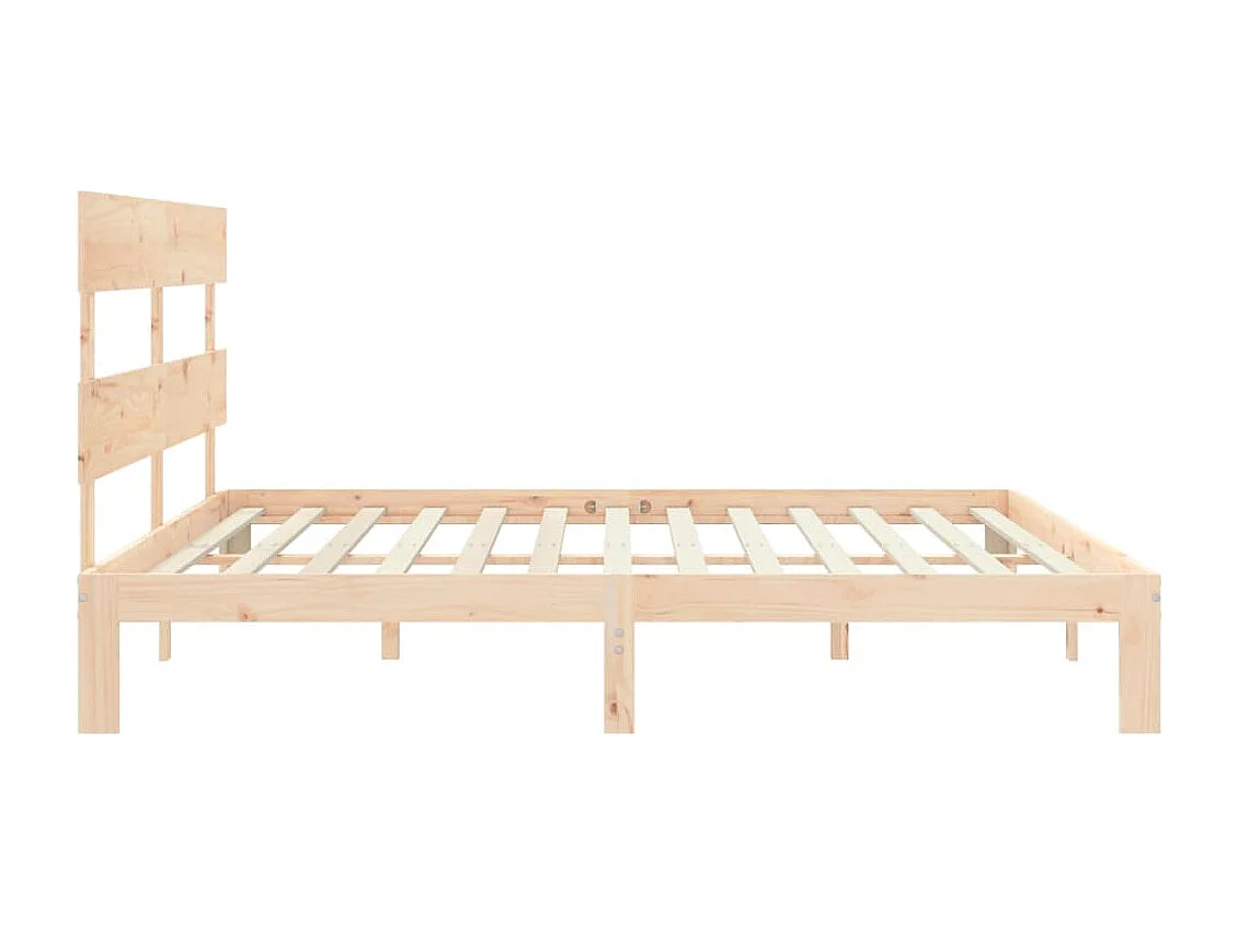 Cadre de lit avec tête de lit 200x200 bois massif
