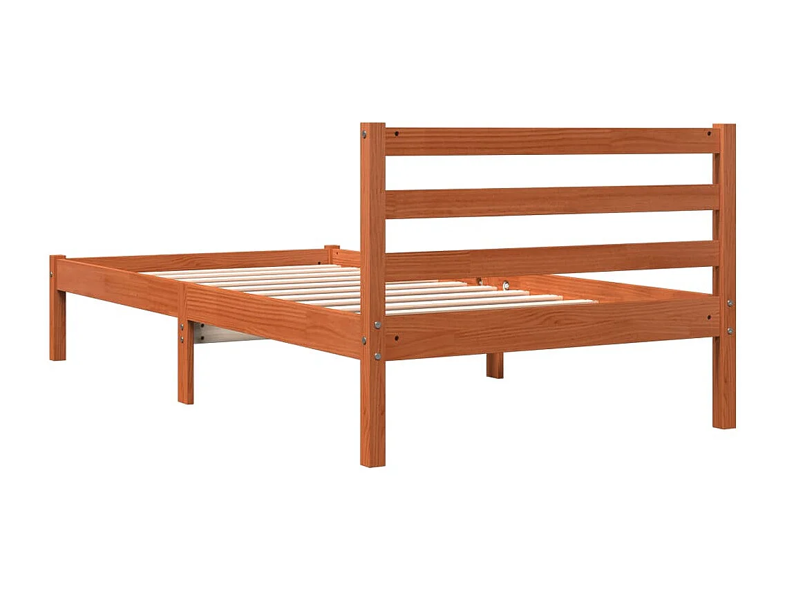 Cadre de lit marron 75x190 bois de pin massif