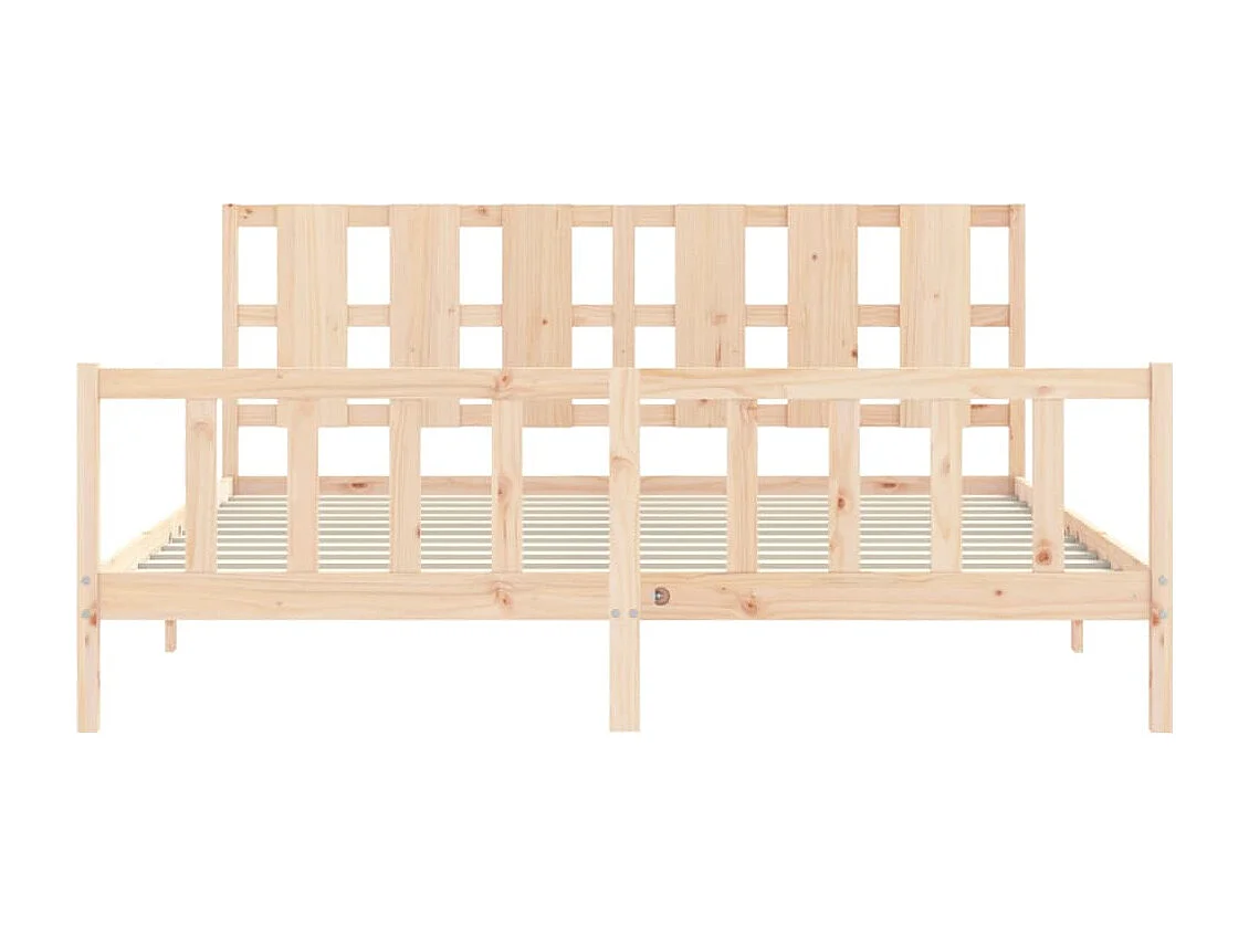 Cadre de lit avec tête de lit 180x200 bois massif