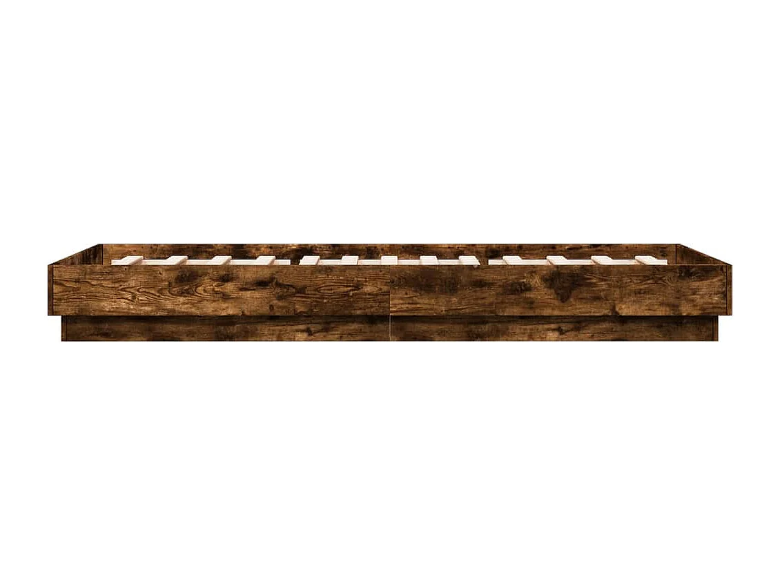 Cadre de lit chêne fumé 90x200 bois d'ingénierie