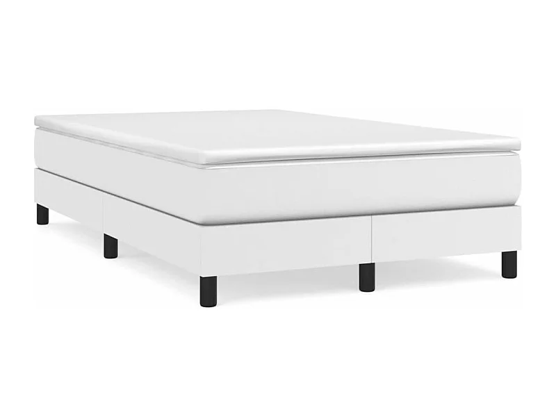 Sommier à lattes de lit avec matelas blanc 120x190 similicuir