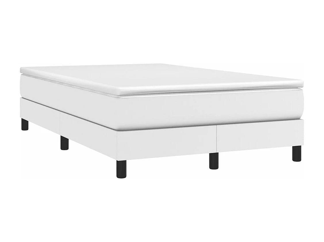 Sommier à lattes de lit avec matelas blanc 120x190 similicuir