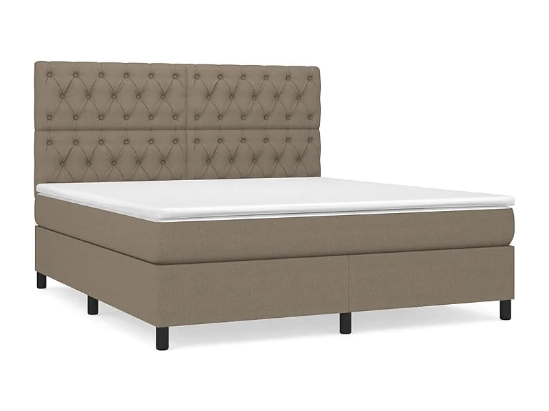 Lit à sommier tapissier avec matelas Taupe 160x200 Tissu 3