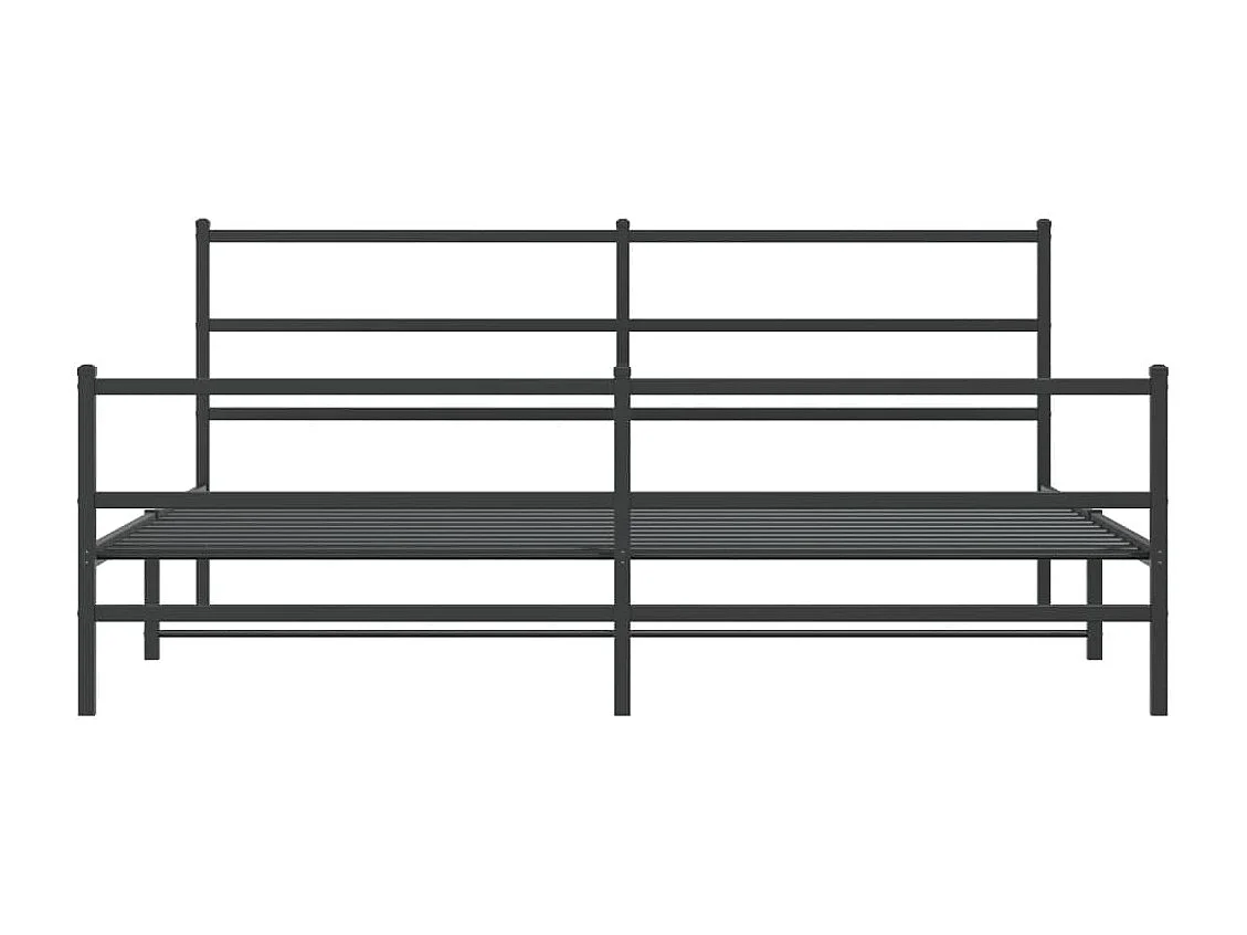 Cadre de lit métal avec tête de lit-pied de lit noir 180x200