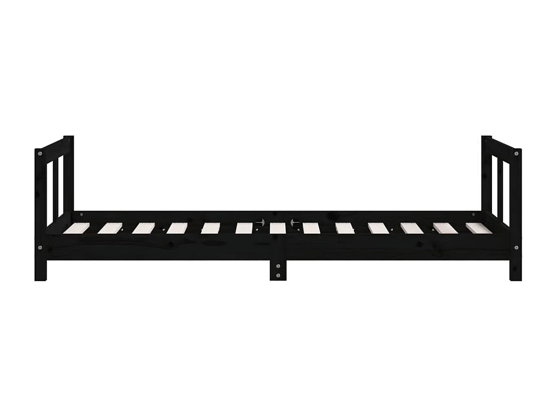 bedframe 80x160 cm massief grenenhout zwart