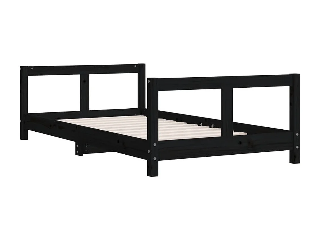 bedframe 80x160 cm massief grenenhout zwart