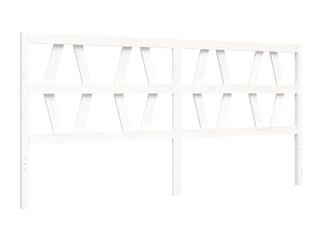 Cadre de lit avec tête de lit blanc 200x200 bois massif