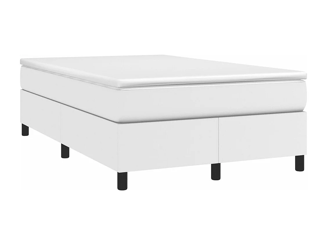 Sommier à lattes de lit avec matelas blanc 120x190 similicuir
