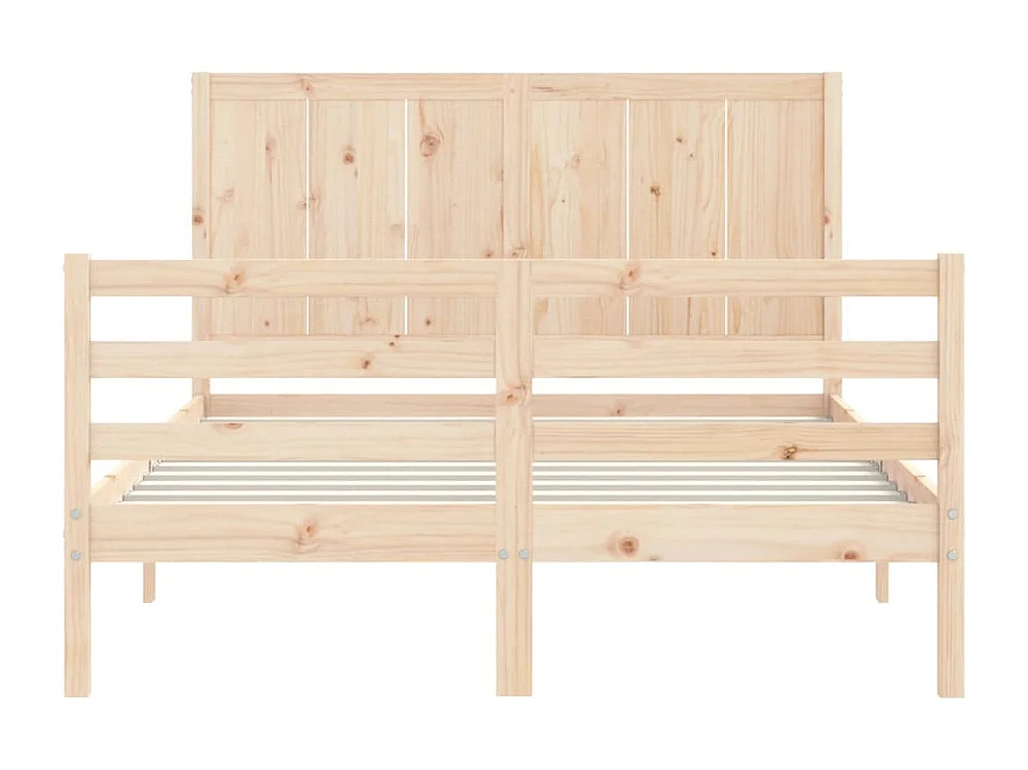 Cadre de lit avec tête de lit 140x190 bois massif