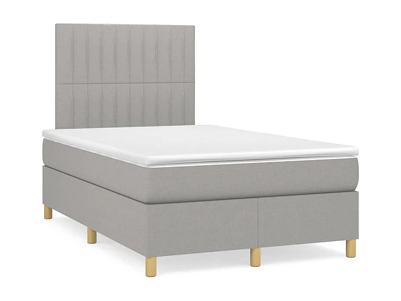 Sommier à lattes de lit matelas LED gris clair 120x190 tissu