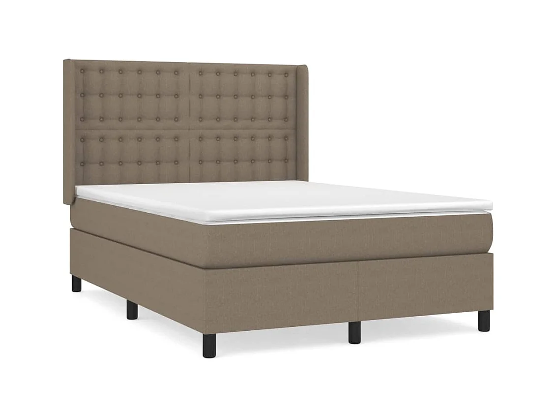 Sommier à lattes de lit avec matelas Taupe 140x190 Tissu