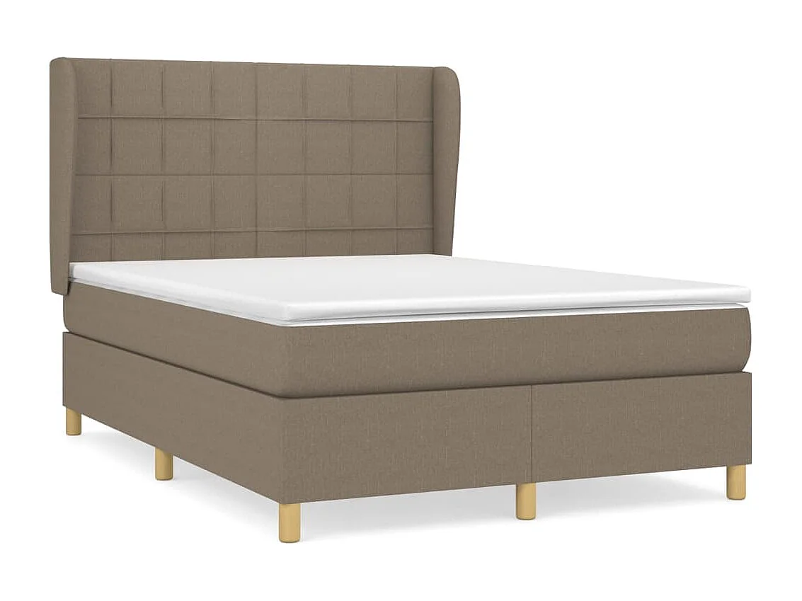 Sommier à lattes de lit avec matelas Taupe 140x190 Tissu