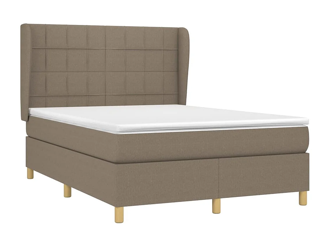 Sommier à lattes de lit avec matelas Taupe 140x190 Tissu