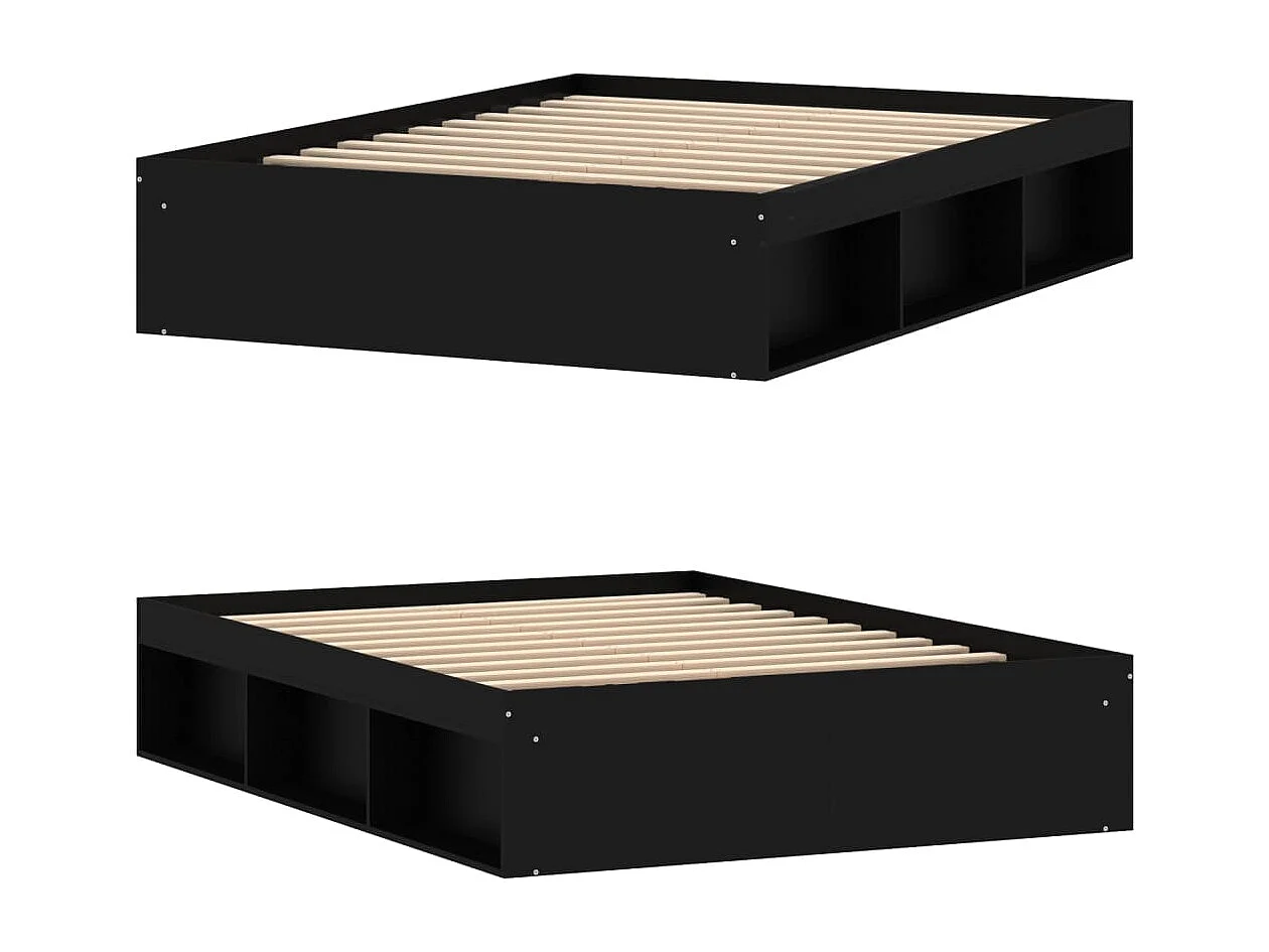 Cadre de lit noir 135x190 double