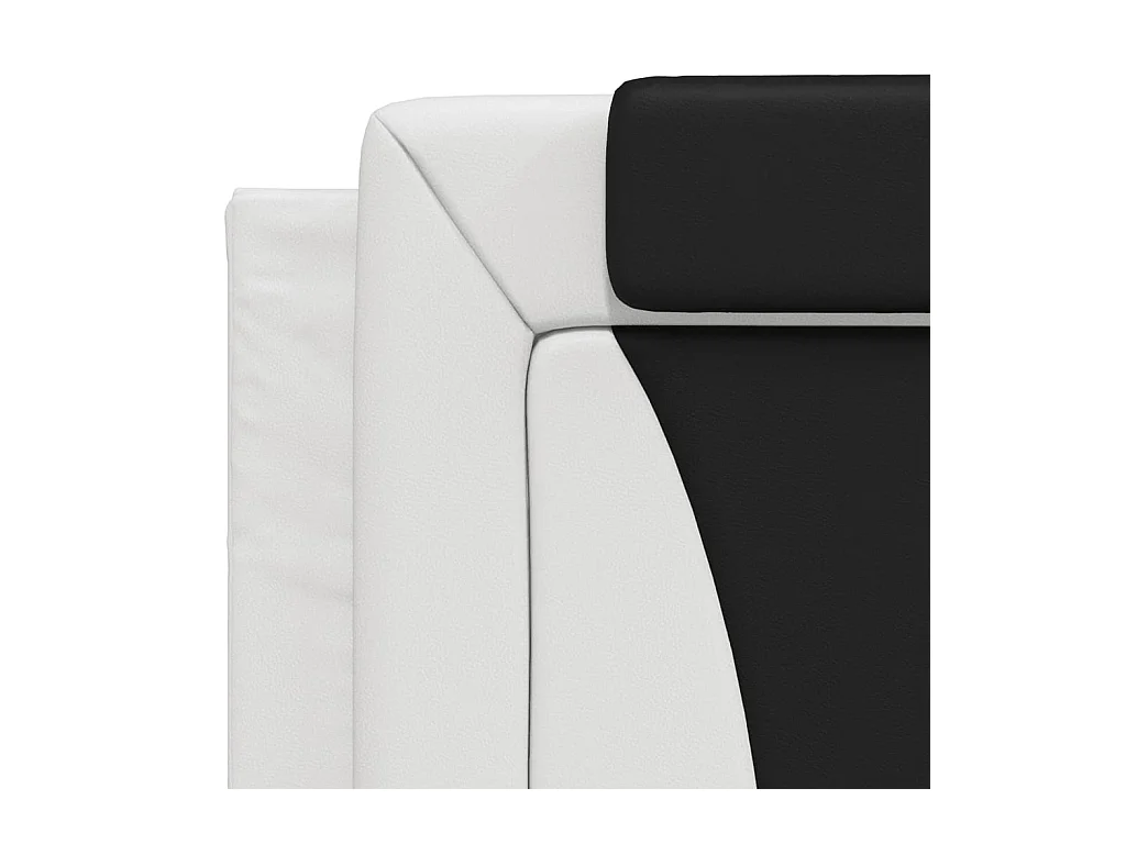 Lit avec matelas blanc et noir 100x200 similicuir