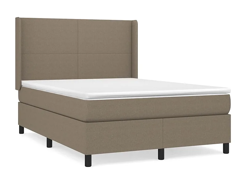 Sommier à lattes de lit avec matelas Taupe 140x190 Tissu