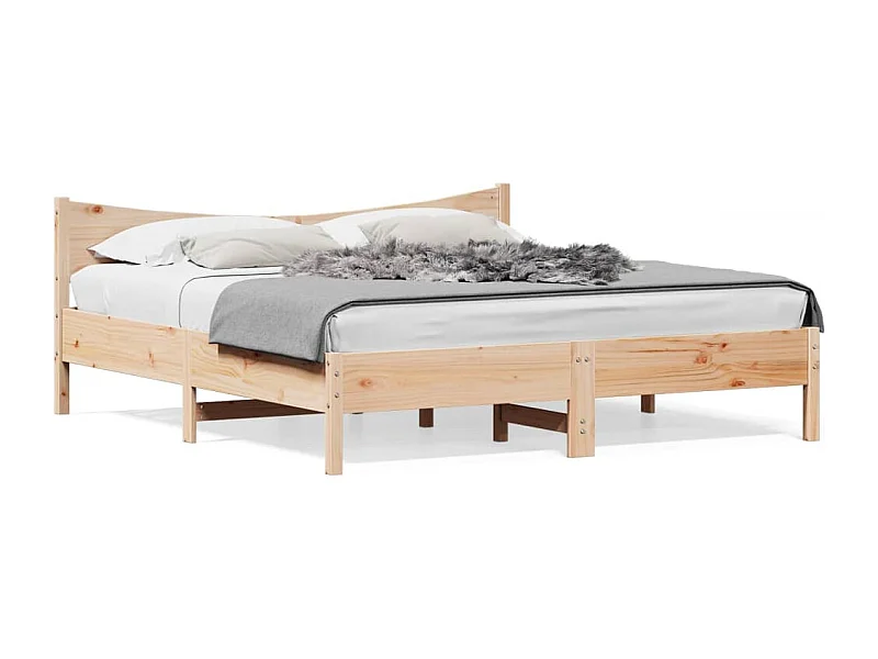 Cadre de lit avec tête de lit 200x200 Bois de pin massif