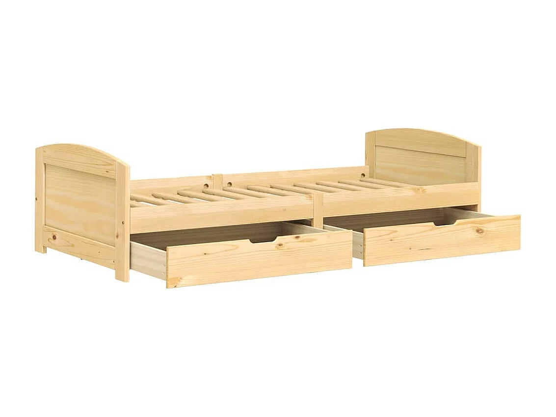 Lit de jour avec 2 tiroirs IRUN 90x200 bois de pin massif